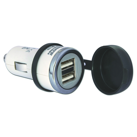 OPTIMATE USB, O-106 3300mA dual output USB charger, with Auto plug O-106